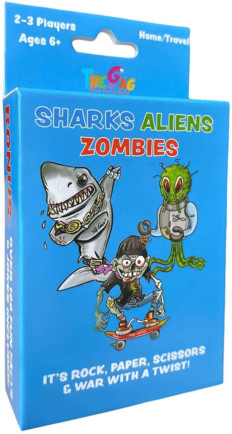 TheGag Sharks Aliens Zombies: Fun Card Game for Kids Played Like Rock Paper Scissors War for Family Game Night Gift Giving Stocking Stuffer - Image 1